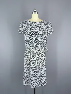 Vintage 1980s Day Dress / Abstract Print