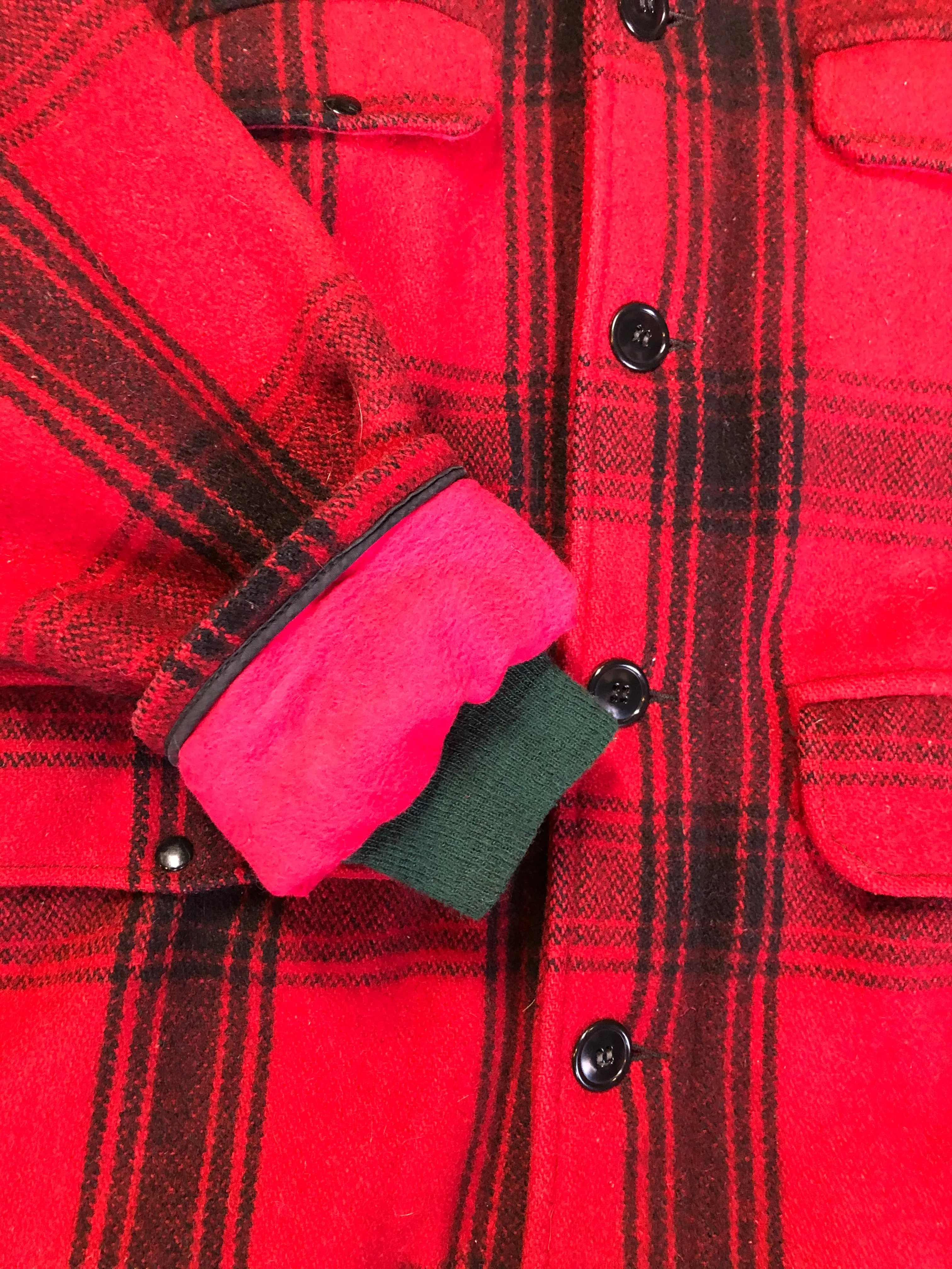 Vintage Johnson Woolen Mills Red Plaid Wool Hunting Jacket