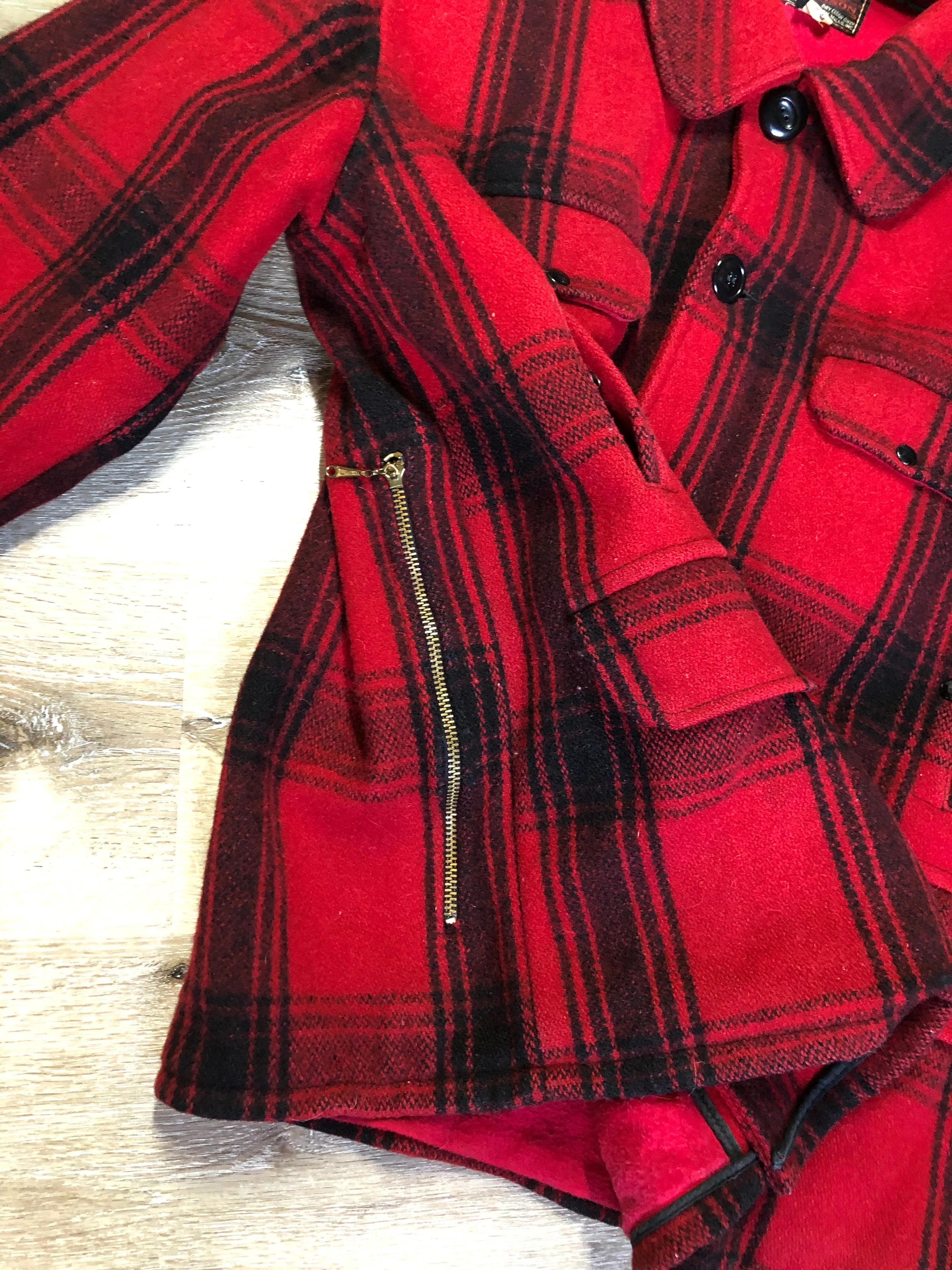 Vintage Johnson Woolen Mills Red Plaid Wool Hunting Jacket