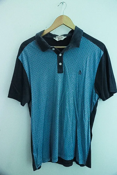 Vintage Original Penguin Heritage slim fit mens blue polo tees XL