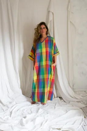 Vintage Rainbow Kaftan Dress