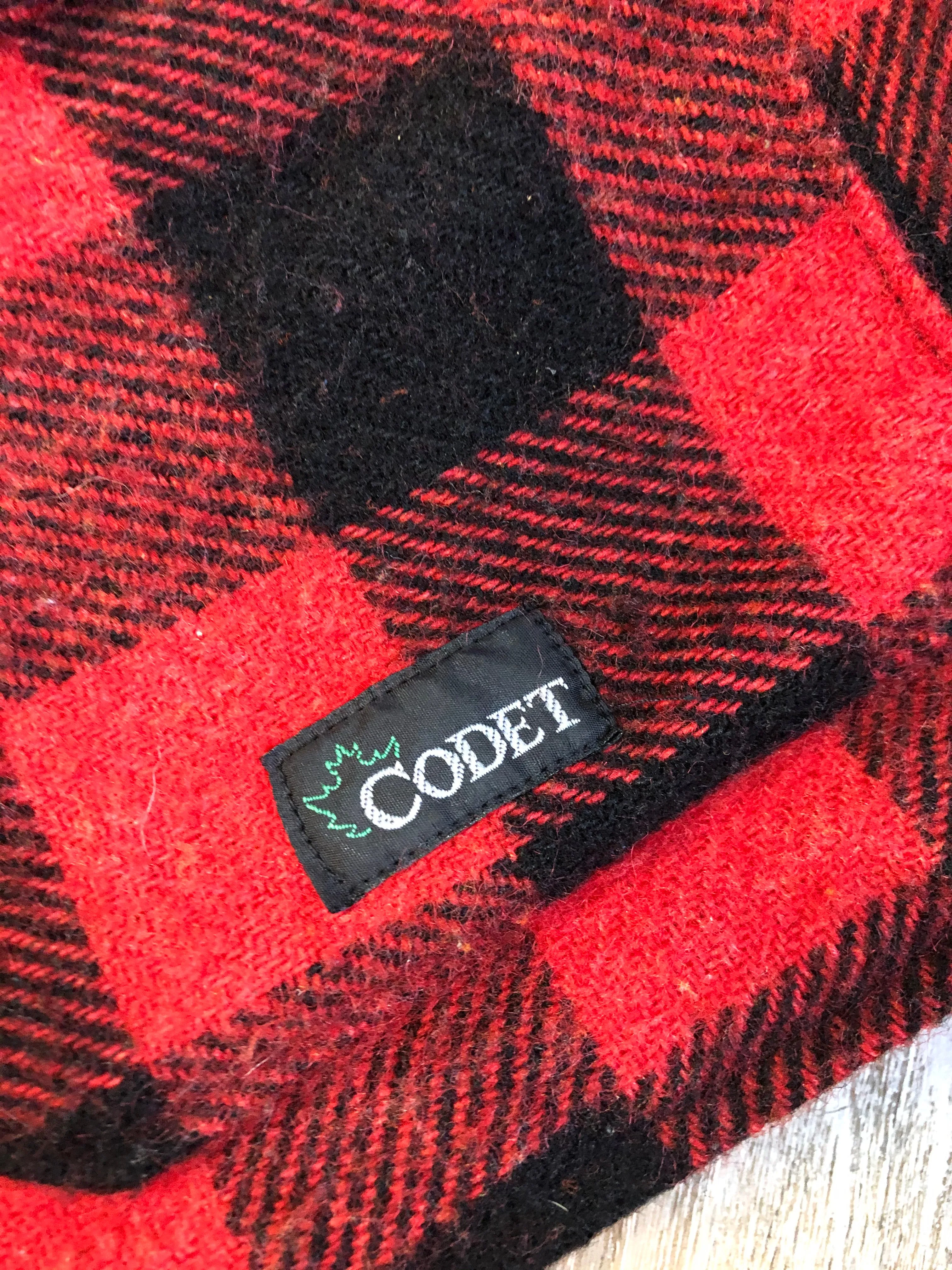 Vintage Reversible Codet Red & Black Buffalo Wool Plaid / Blaze Orange Hunting Jacket Made in Canada SOLD