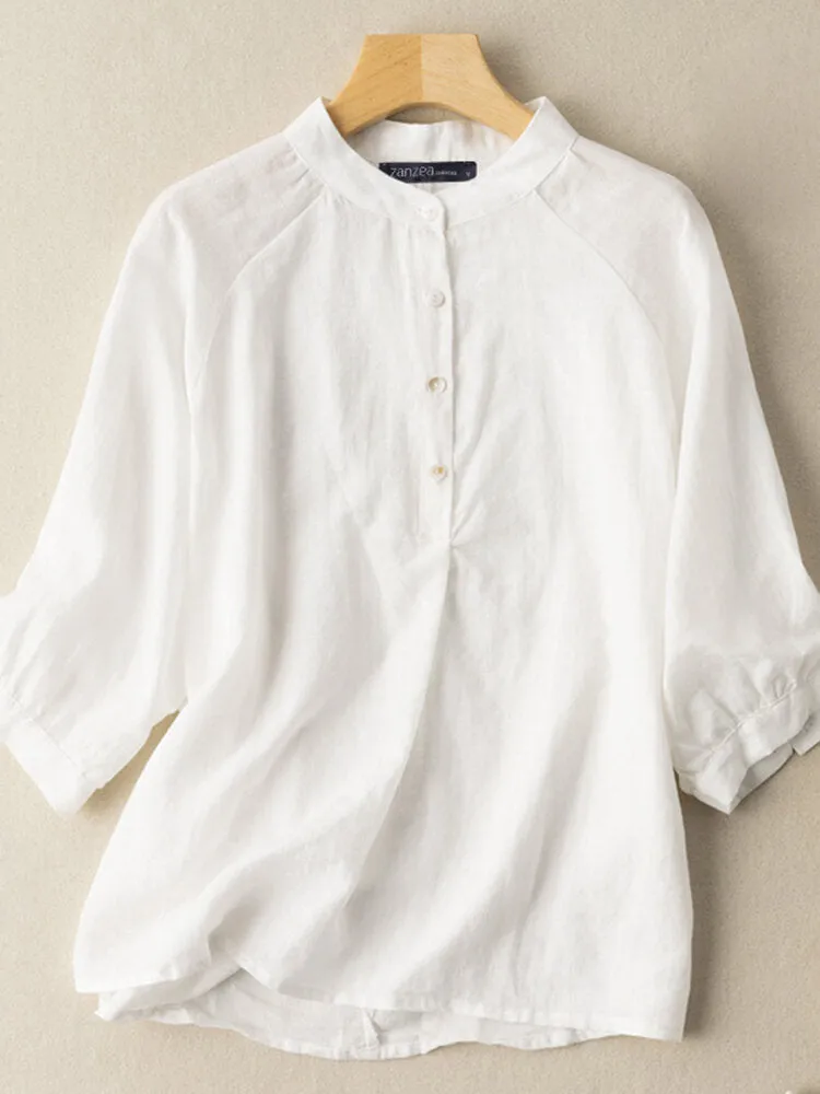 White long pocket top-tunic for women