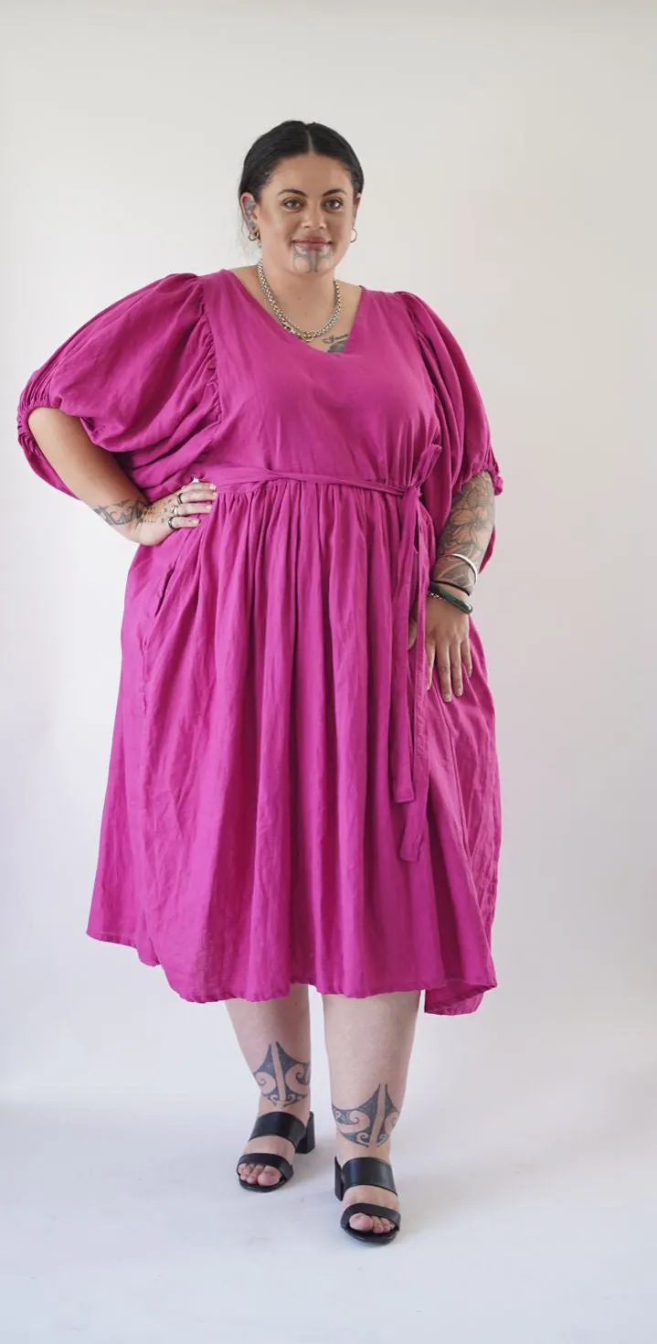 Willow Midi Dress Magenta - Size 24