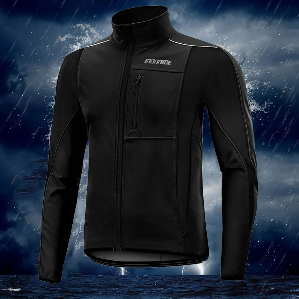 Winter Thermal Fleece Cycling Jacket MTB Bicycle Jacket Autumn Windproof Reflective Riding Jersey Windbreakers Coat