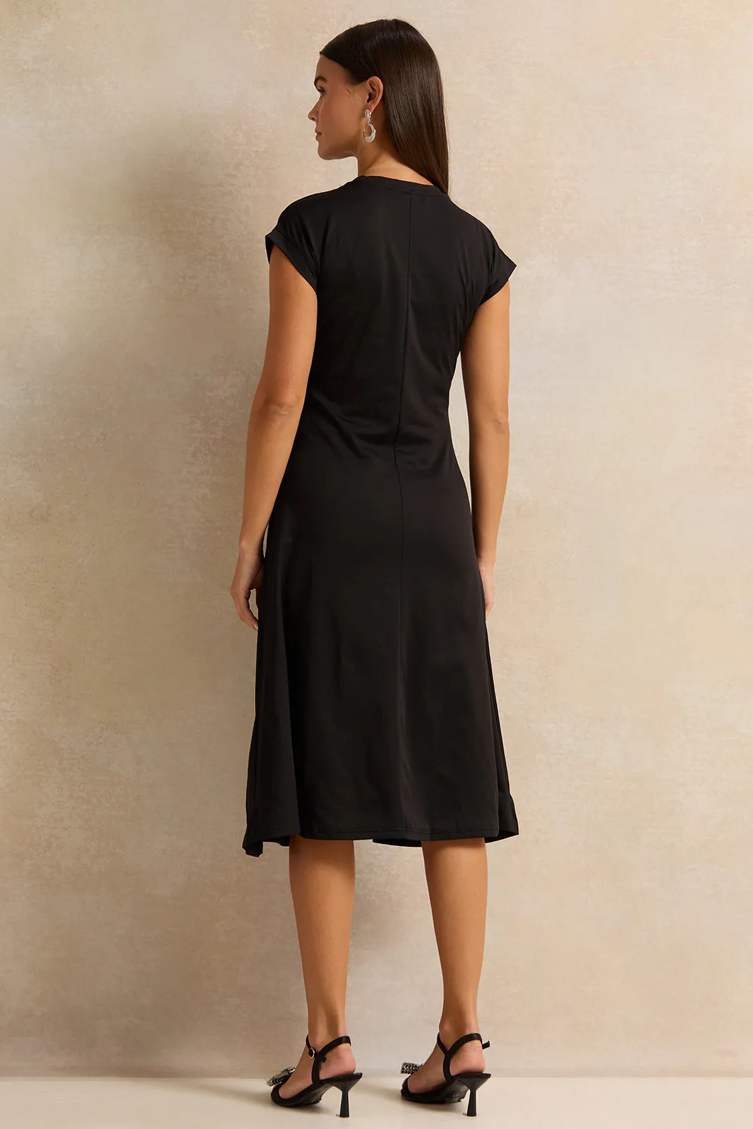 Women Black Midi Dress