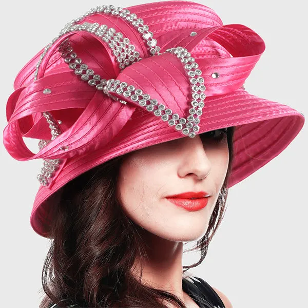 Women Satin Church Kentucky Derby Dress Hats SD707