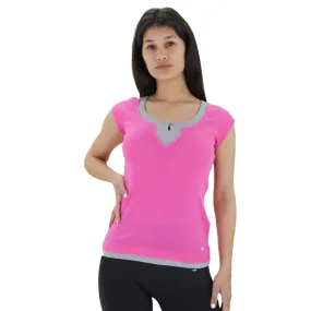 Women's Cotton Sport Top,Grey/Pink