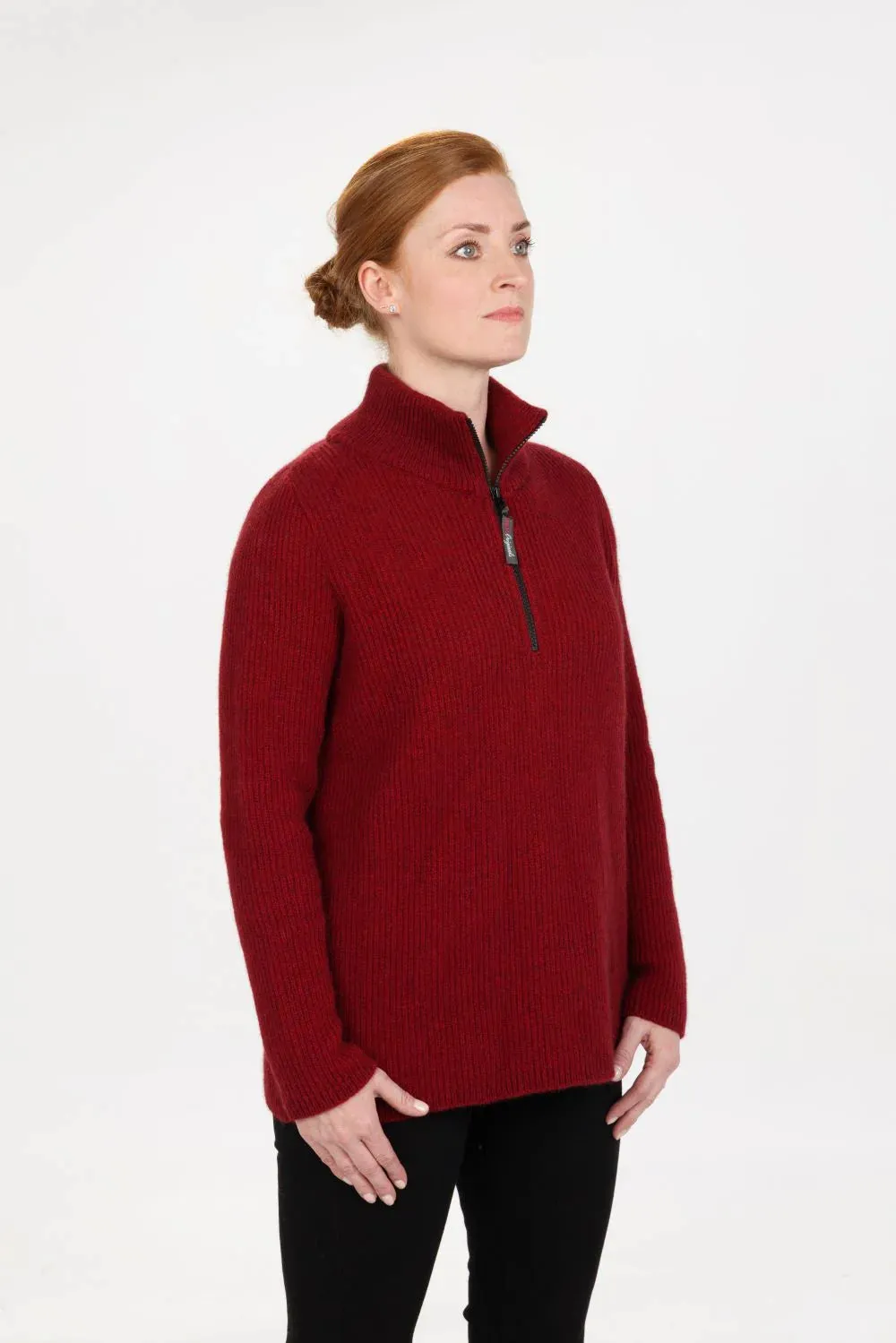 Womens Premium Possum half zip