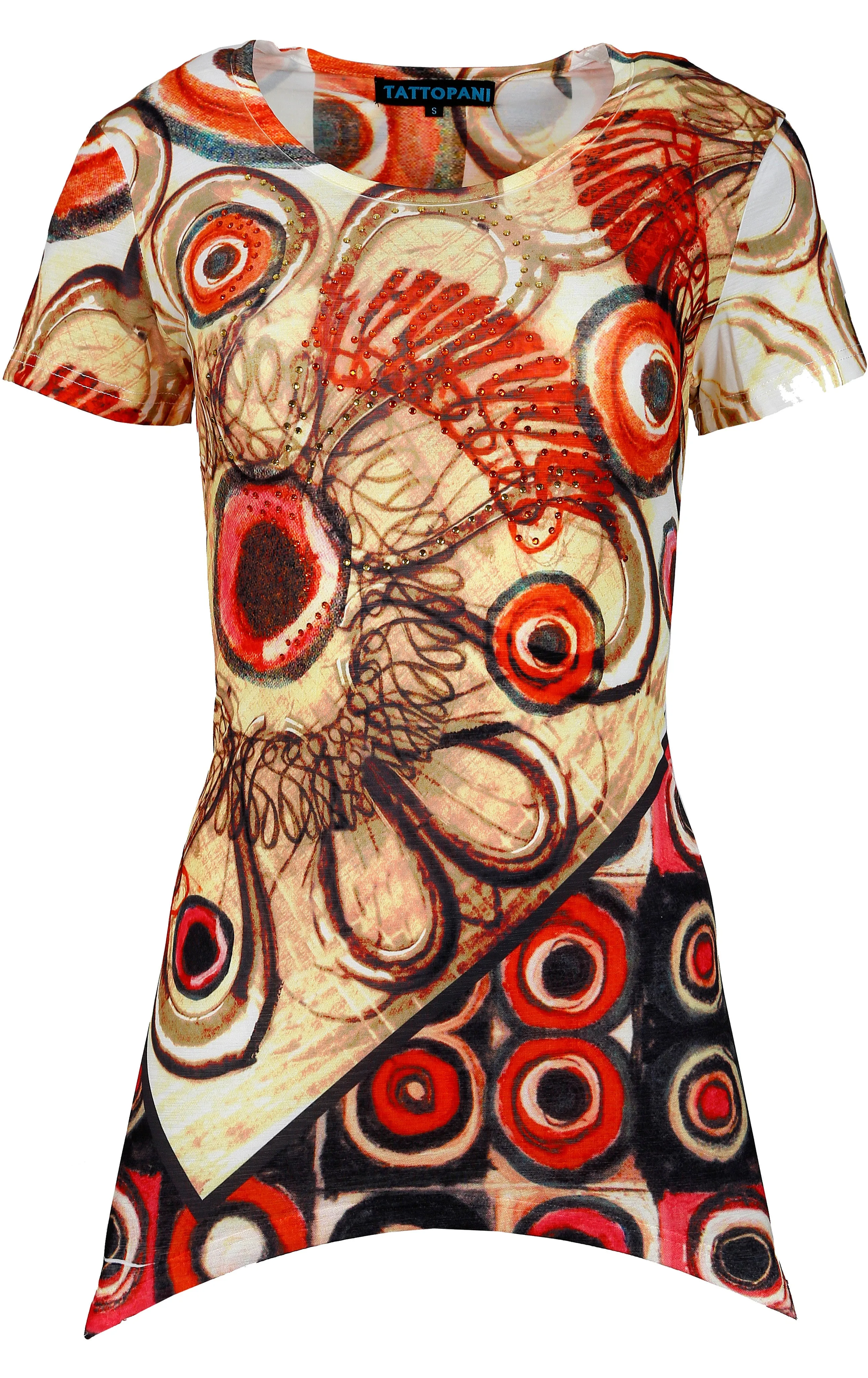 womens-short-sleeved-multicolored-top-with-colored-prints-ks-126112