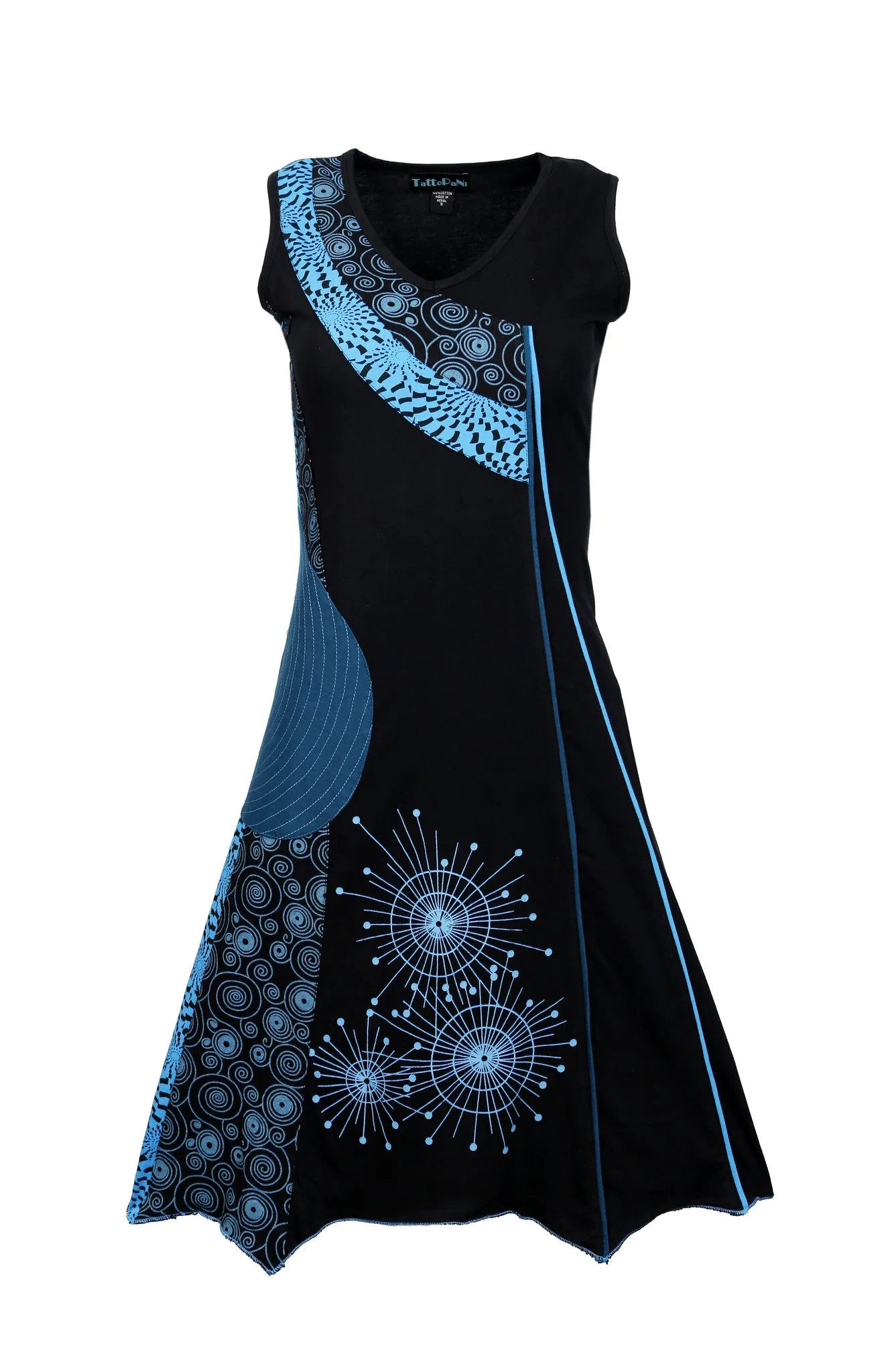 womens-summer-sleeveless-v-neck-patch-dress-with-print-cornflower