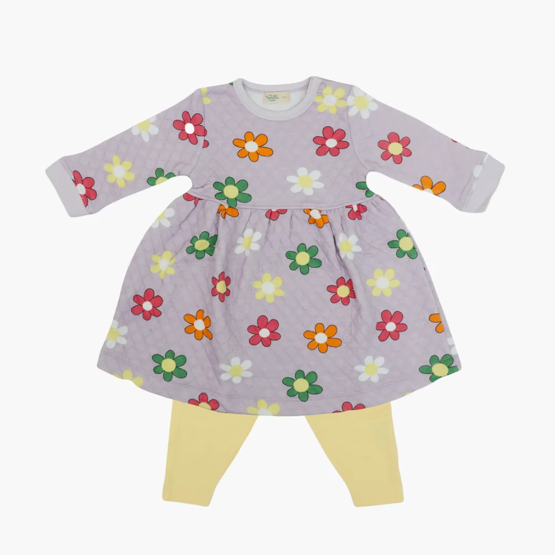 Zoom Zoom - Quilted Full sleeve Frock and pants for girls